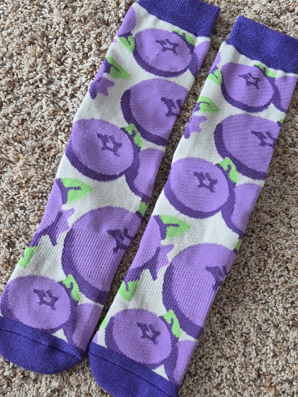 Saskatoon berry Print Adult Crew Socks